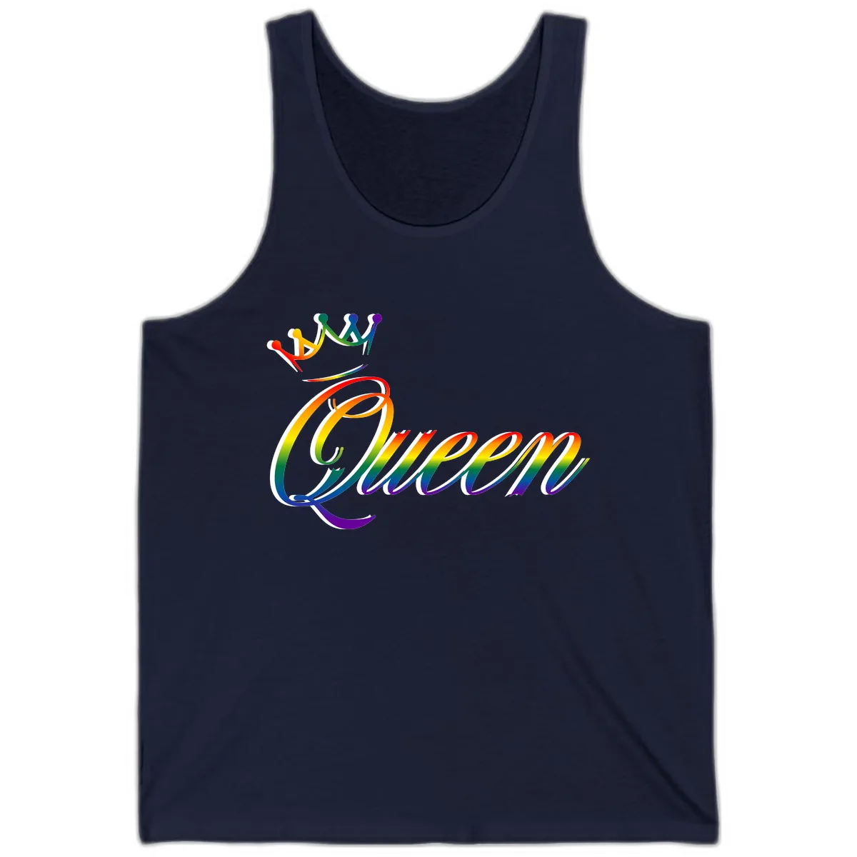 Rainbow Unity Pride Design Tank in Navy