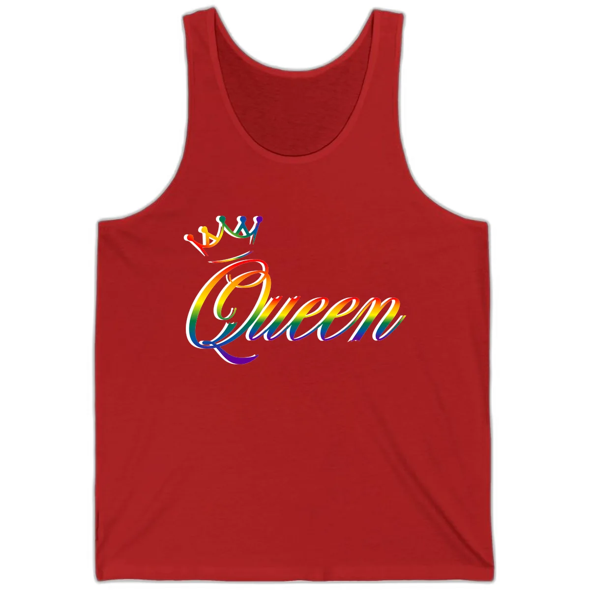 Rainbow Unity Pride Design Tank in Red