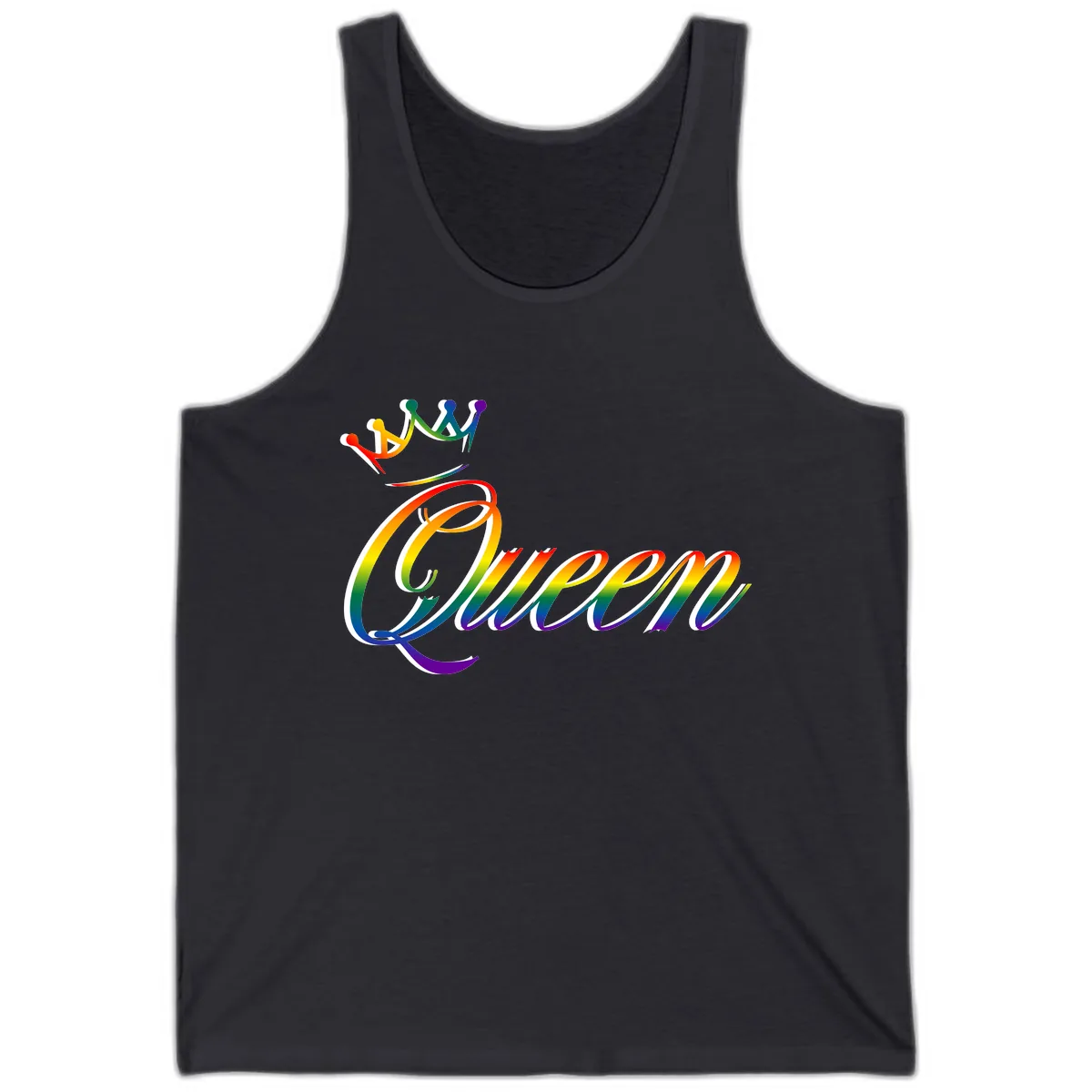 Rainbow Unity Pride Design Tank in Dark Grey