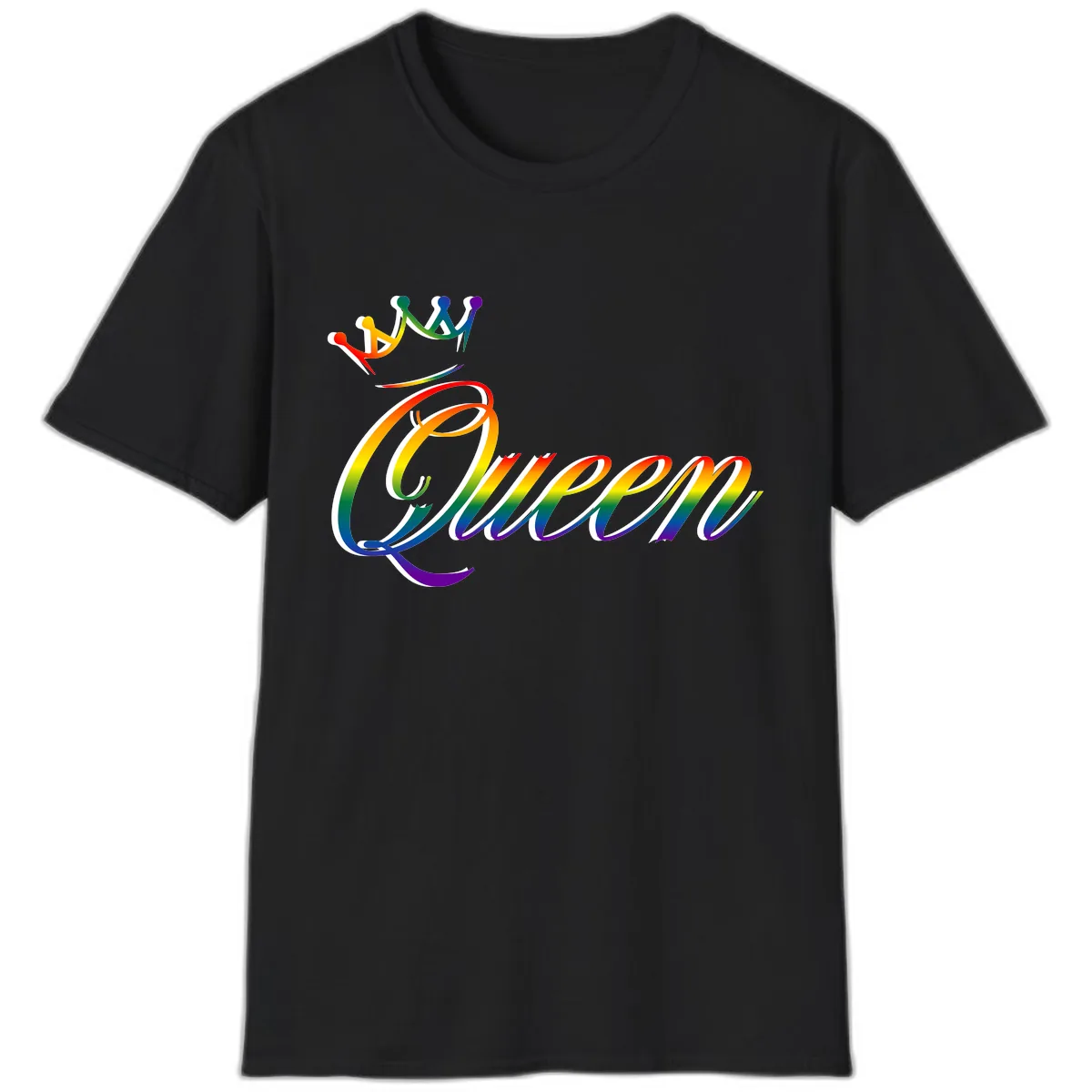 Rainbow Unity Pride Design T-Shirt in Black