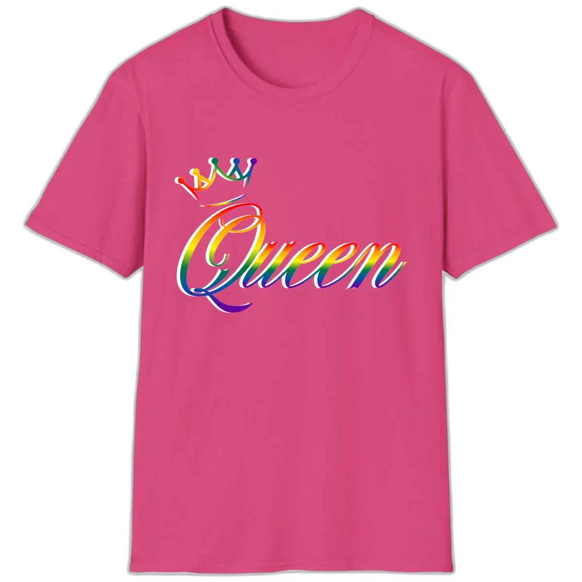 Rainbow Unity Pride Design T-Shirt in Heliconia