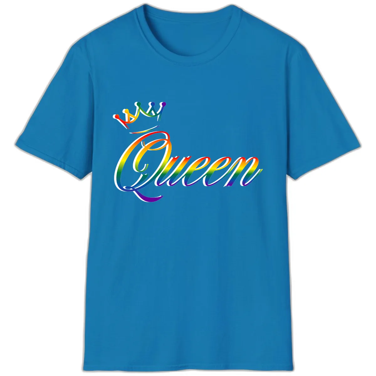 Rainbow Unity Pride Design T-Shirt in Sapphire