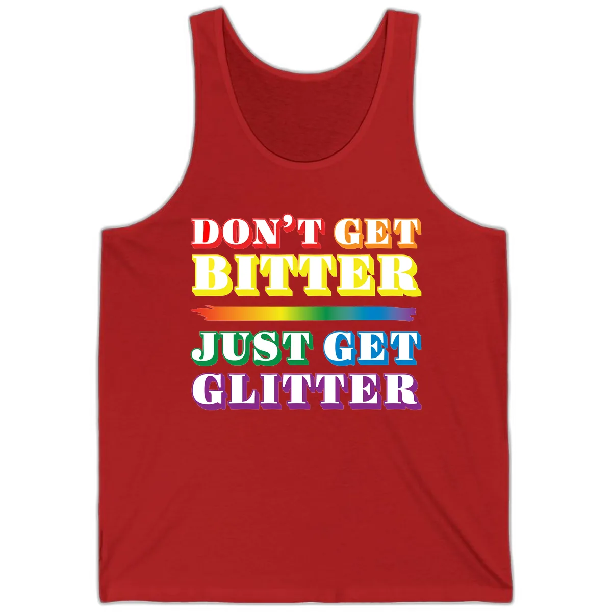 Don't Get Bitter Just Get Glitter Tank in Red