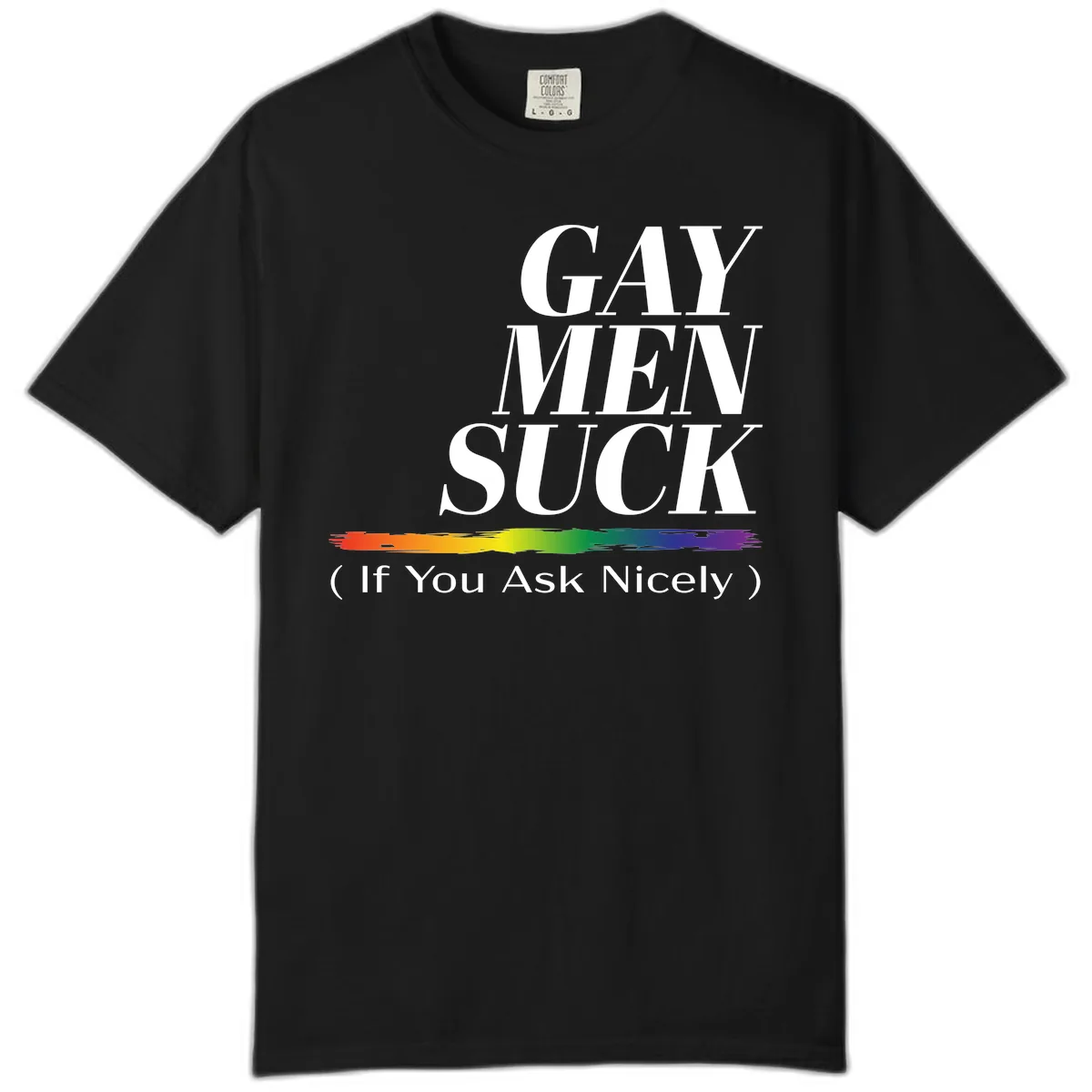 Gay Men Suck If You Ask Nicely Comfort Color in Black