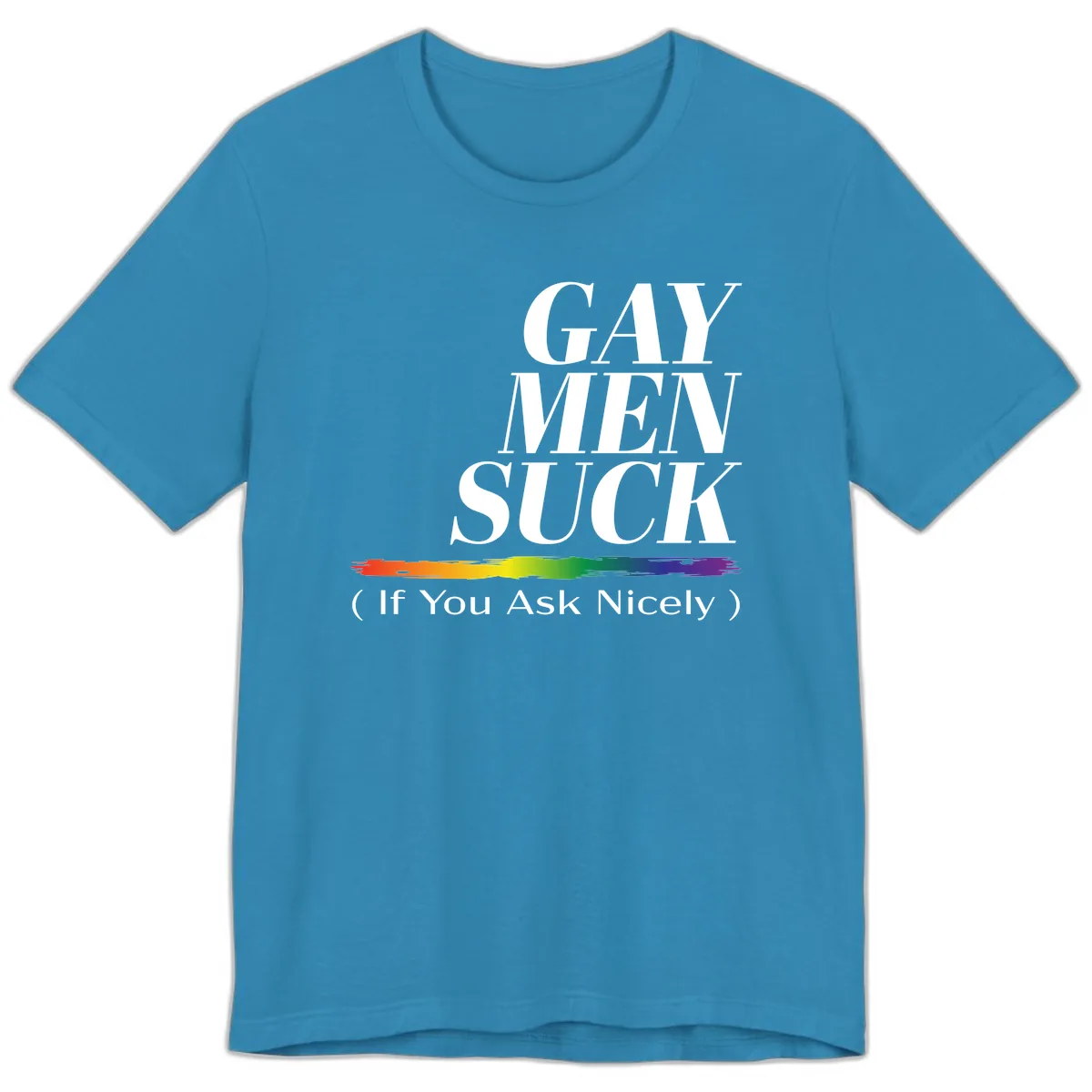 Gay Men Suck If You Ask Nicely Premium T-Shirt in Aqua