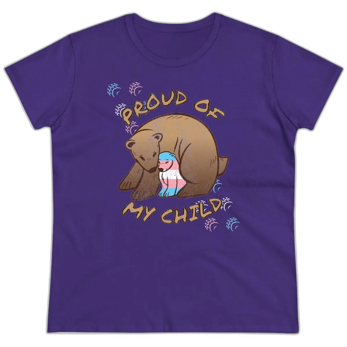 Proud As My Chubby Bear Ladies Tee in Purple