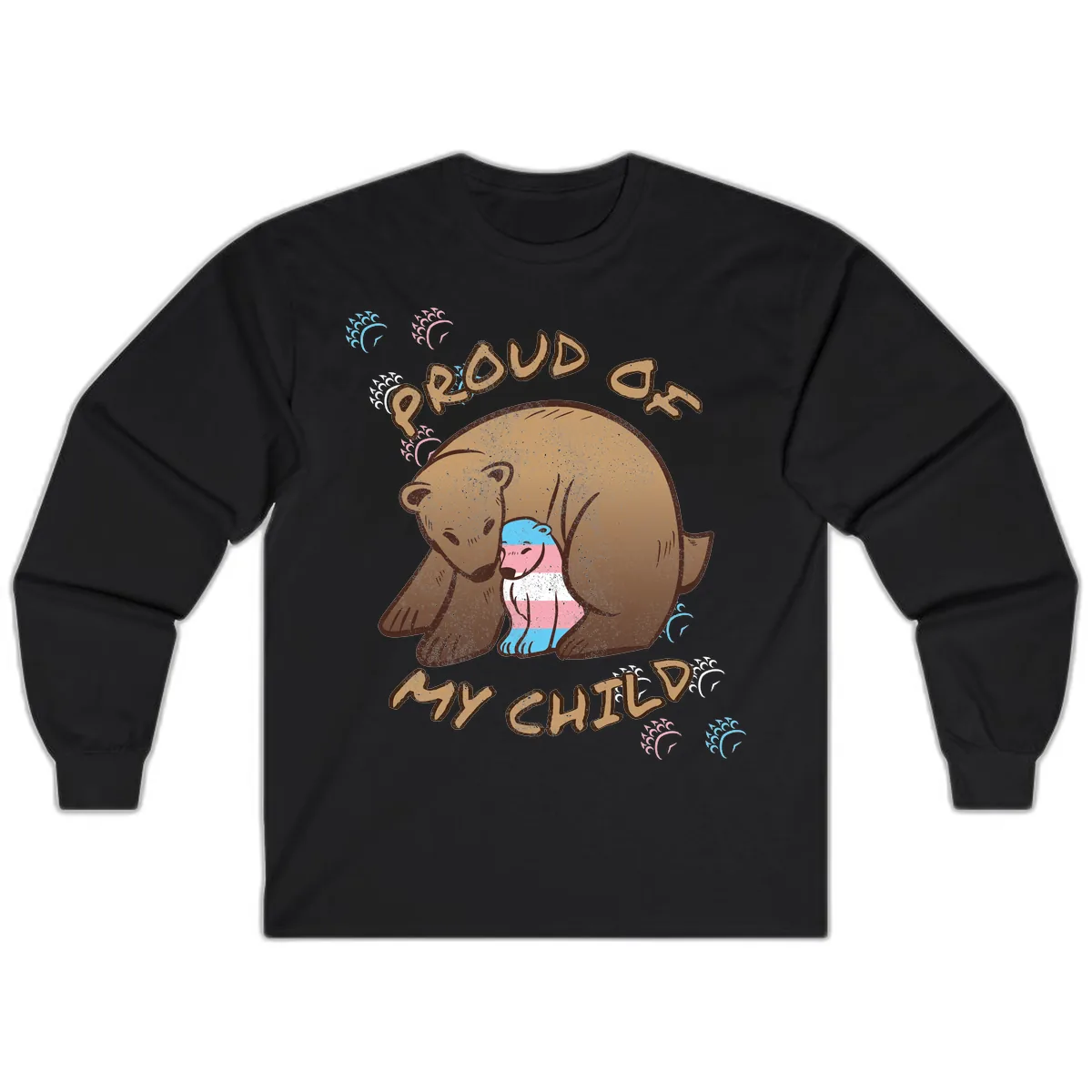 Proud As My Chubby Bear Long Sleeve in Black