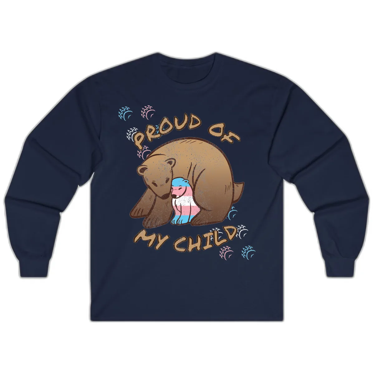 Proud As My Chubby Bear Long Sleeve in Navy