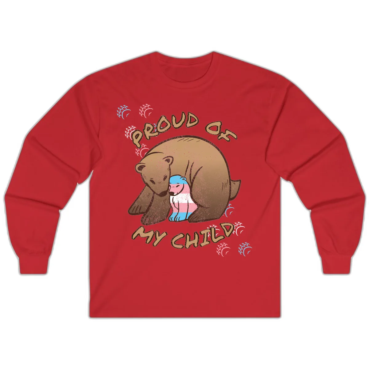 Proud As My Chubby Bear Long Sleeve in Red