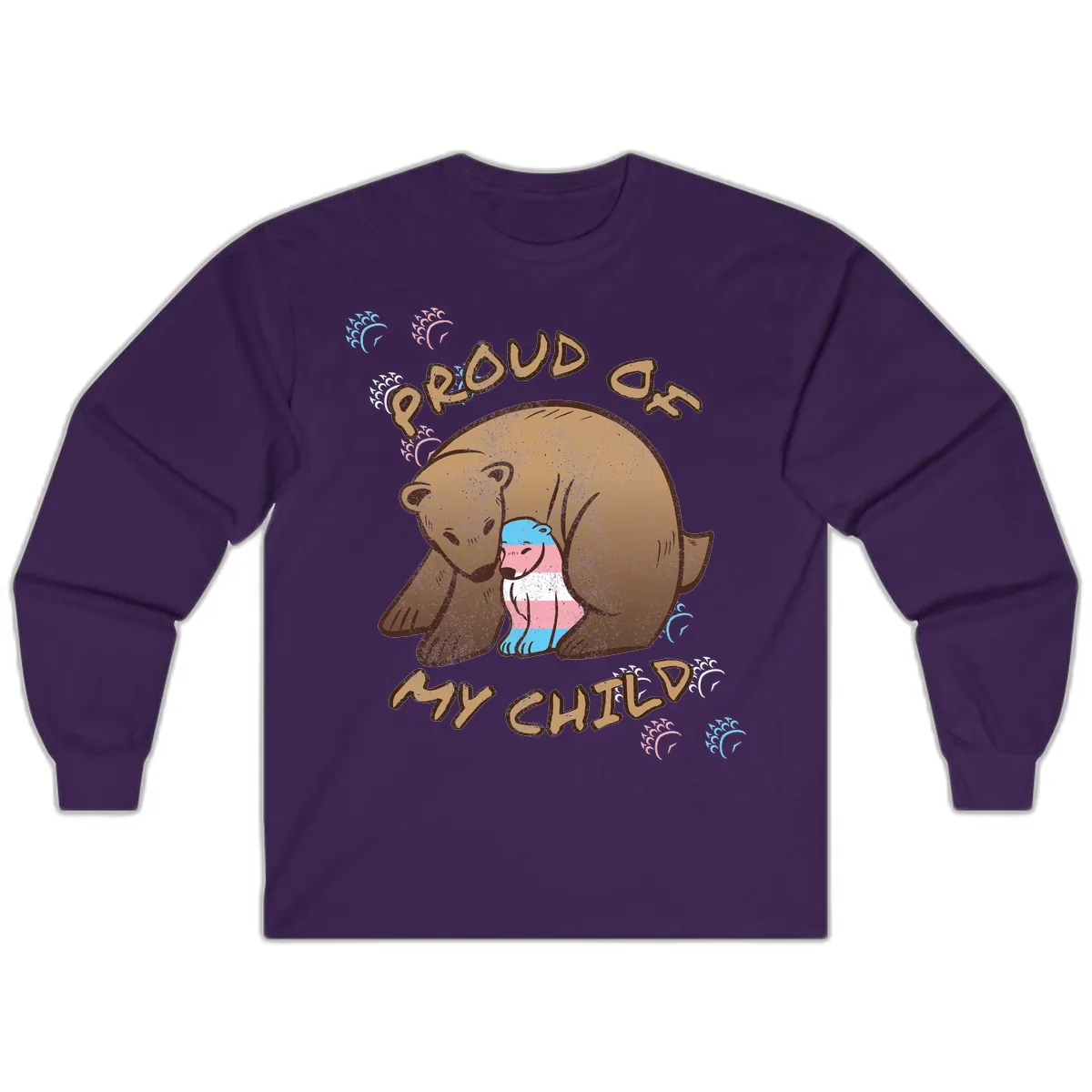 Proud As My Chubby Bear Long Sleeve in Purple