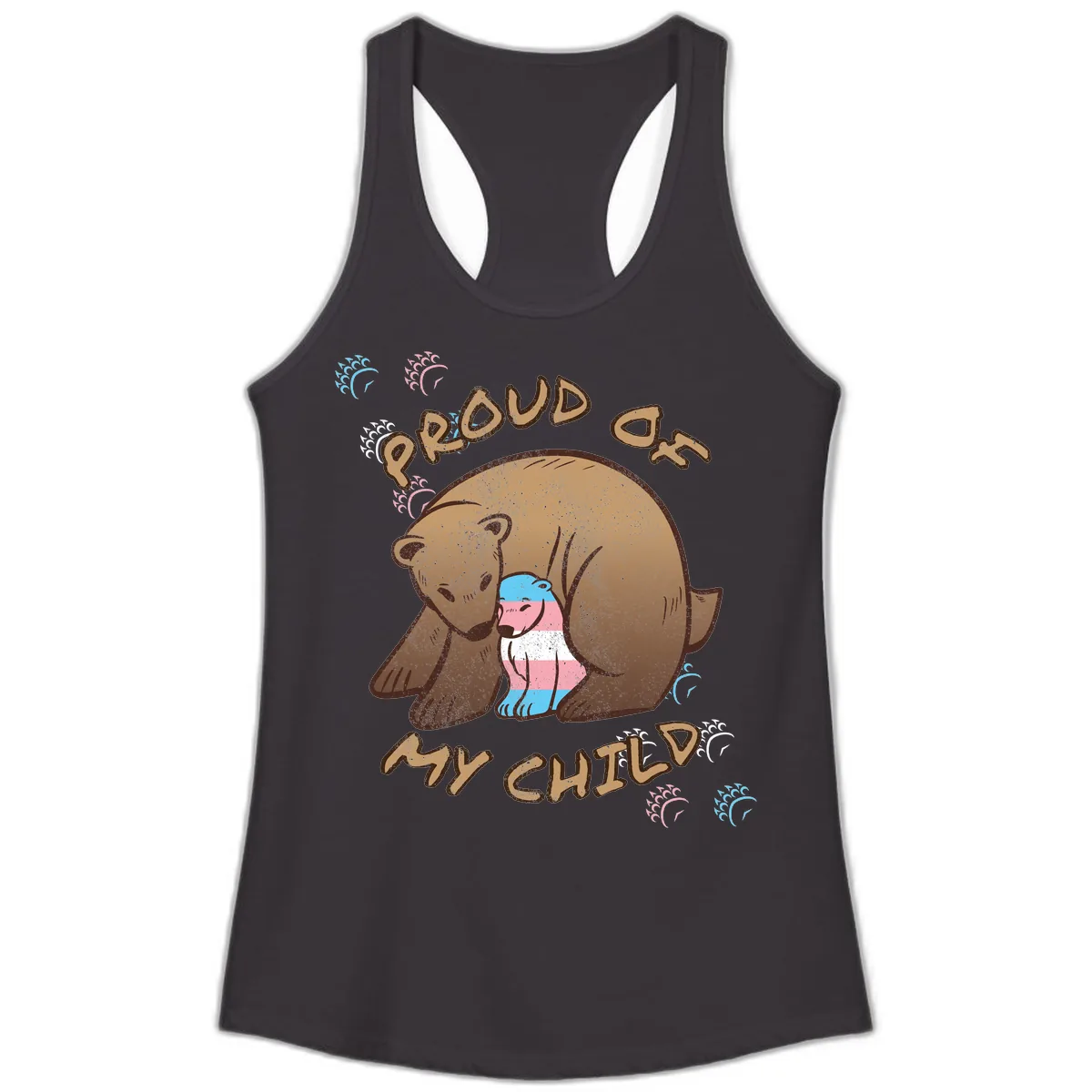 Proud As My Chubby Bear Ladies Tank in Black