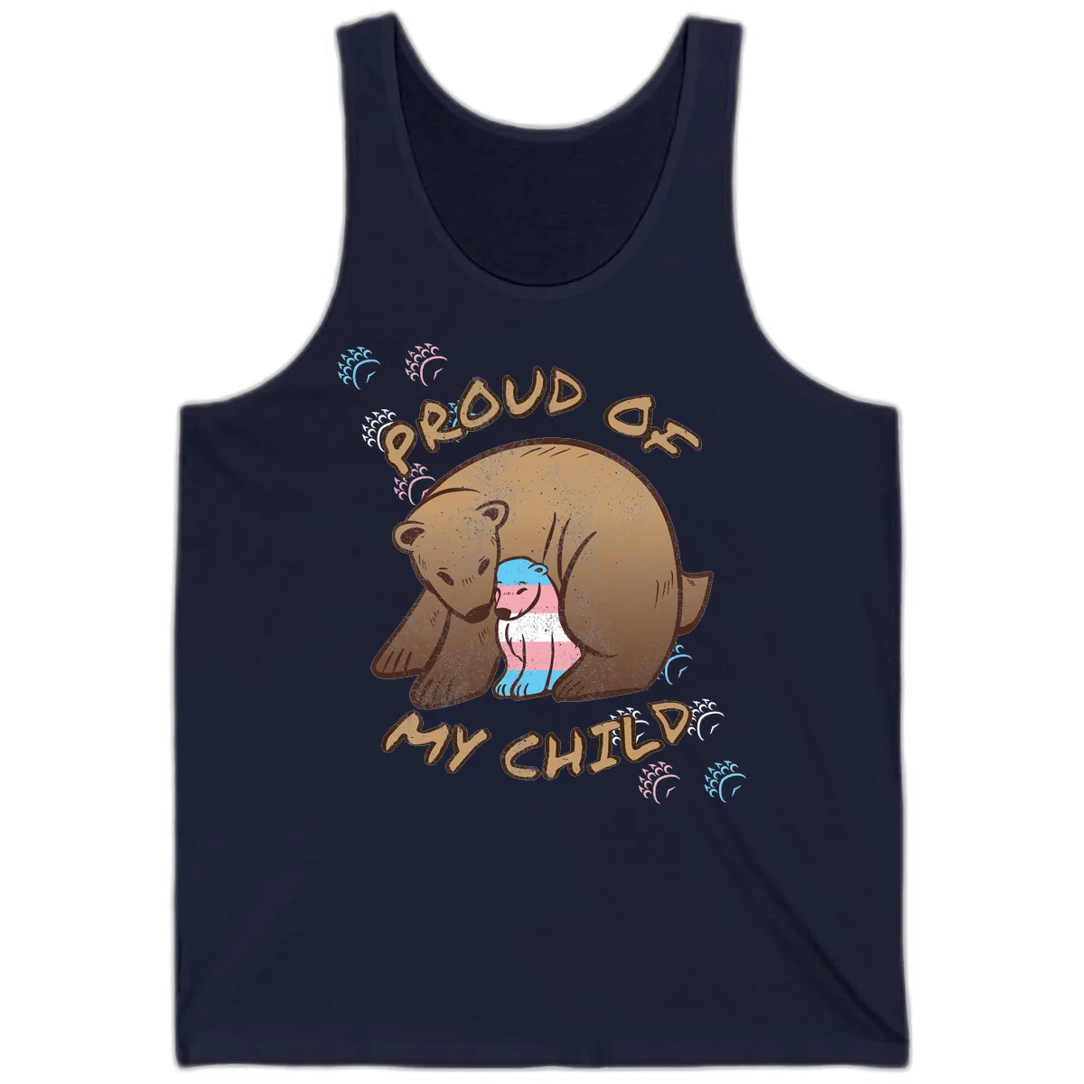 Proud As My Chubby Bear Tank in Navy