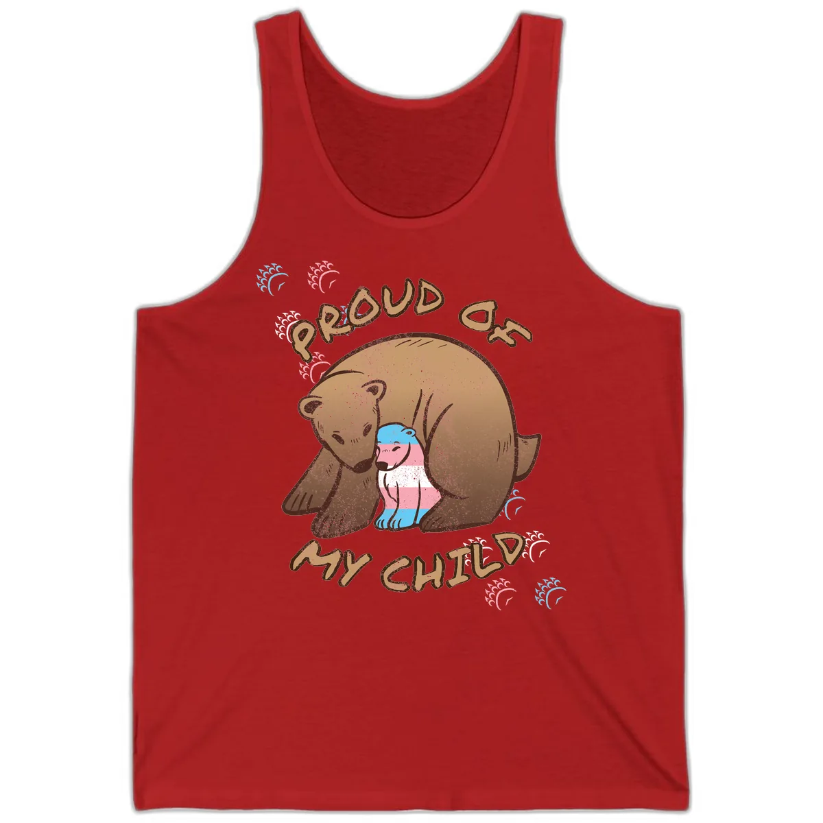 Proud As My Chubby Bear Tank in Red