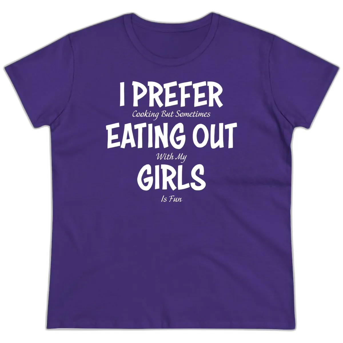 Cooking With My Girls Is Fun Ladies Tee in Purple