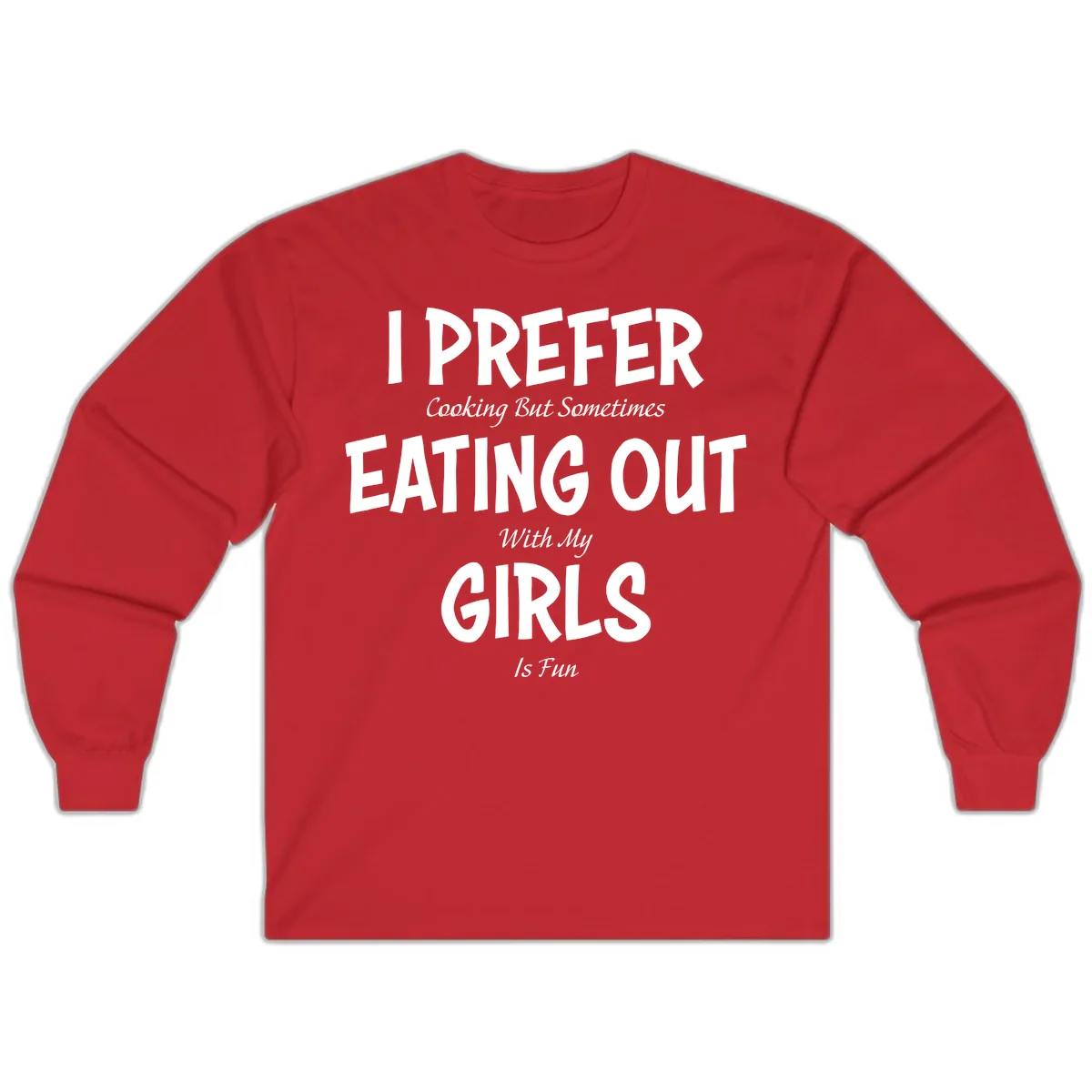 Cooking With My Girls Is Fun Long Sleeve in Red