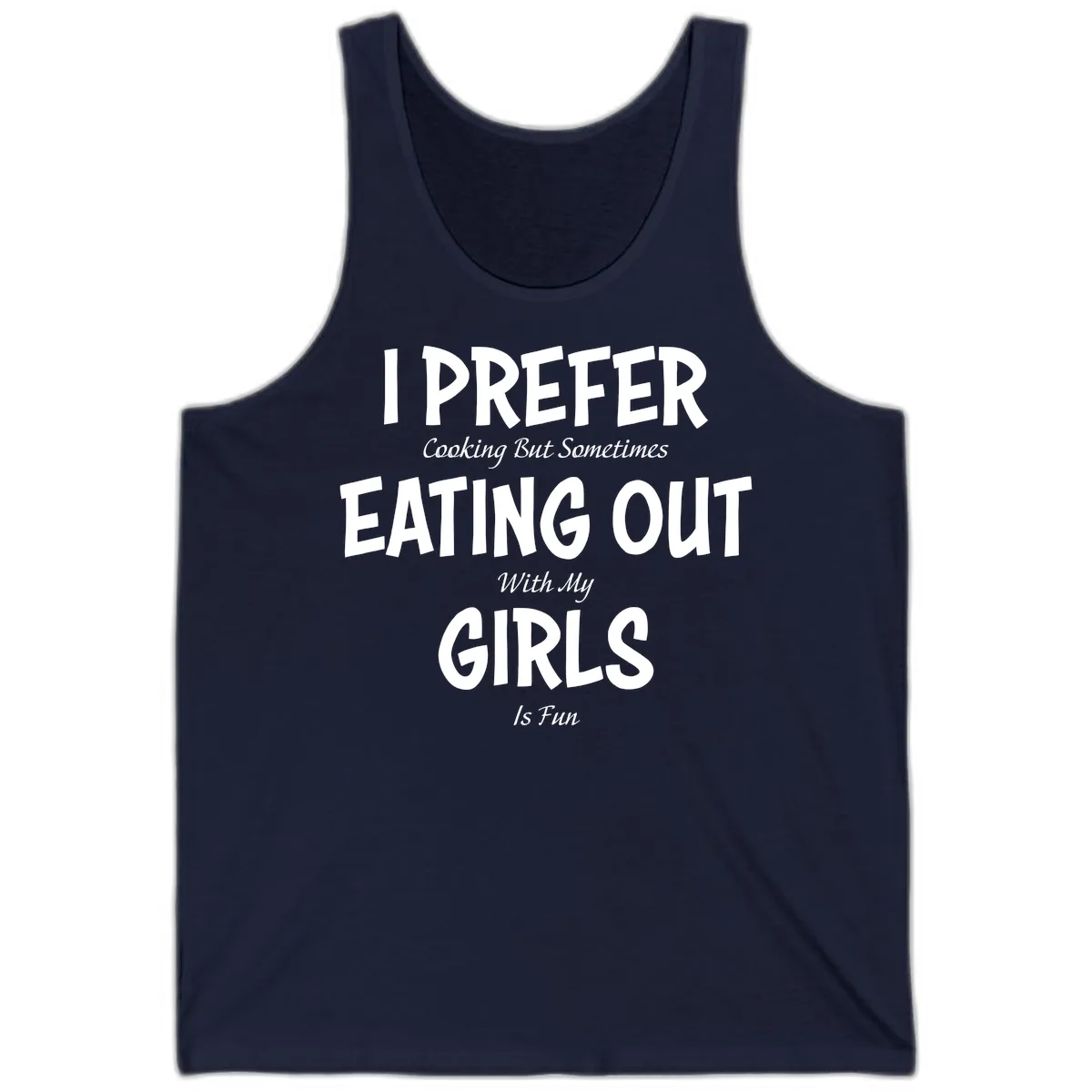 Cooking With My Girls Is Fun Tank in Navy
