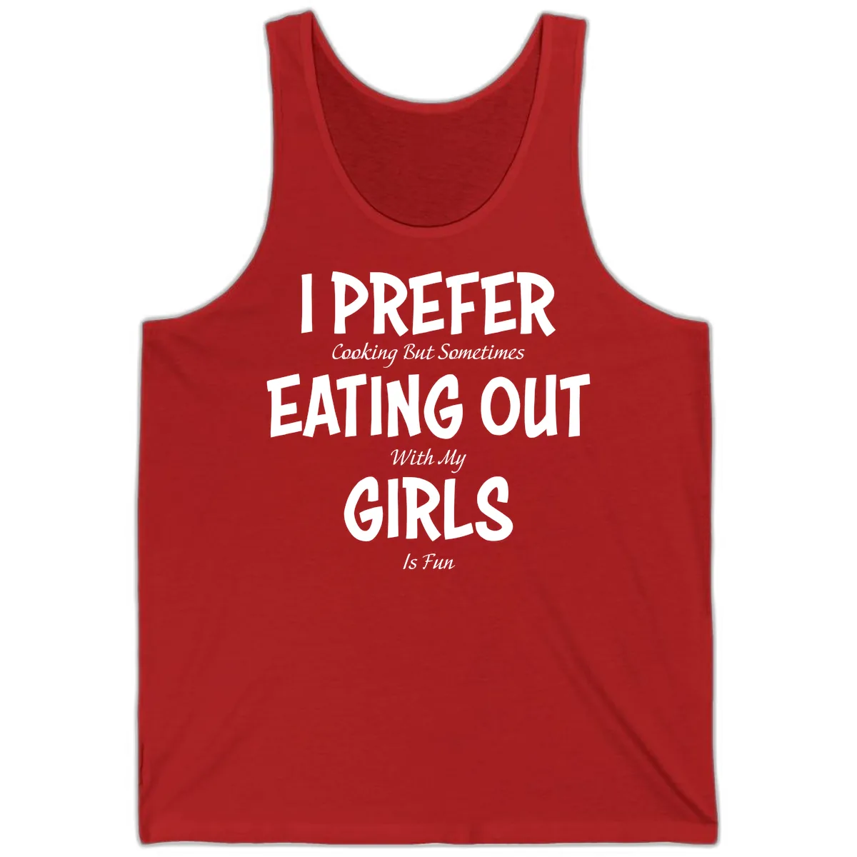 Cooking With My Girls Is Fun Tank in Red