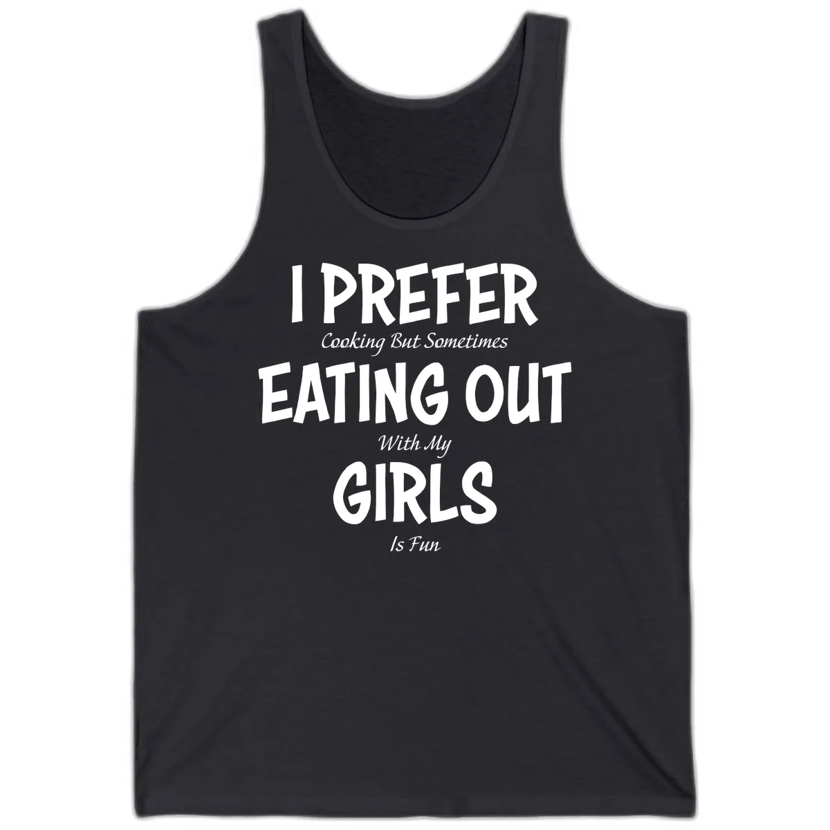 Cooking With My Girls Is Fun Tank in Dark Grey