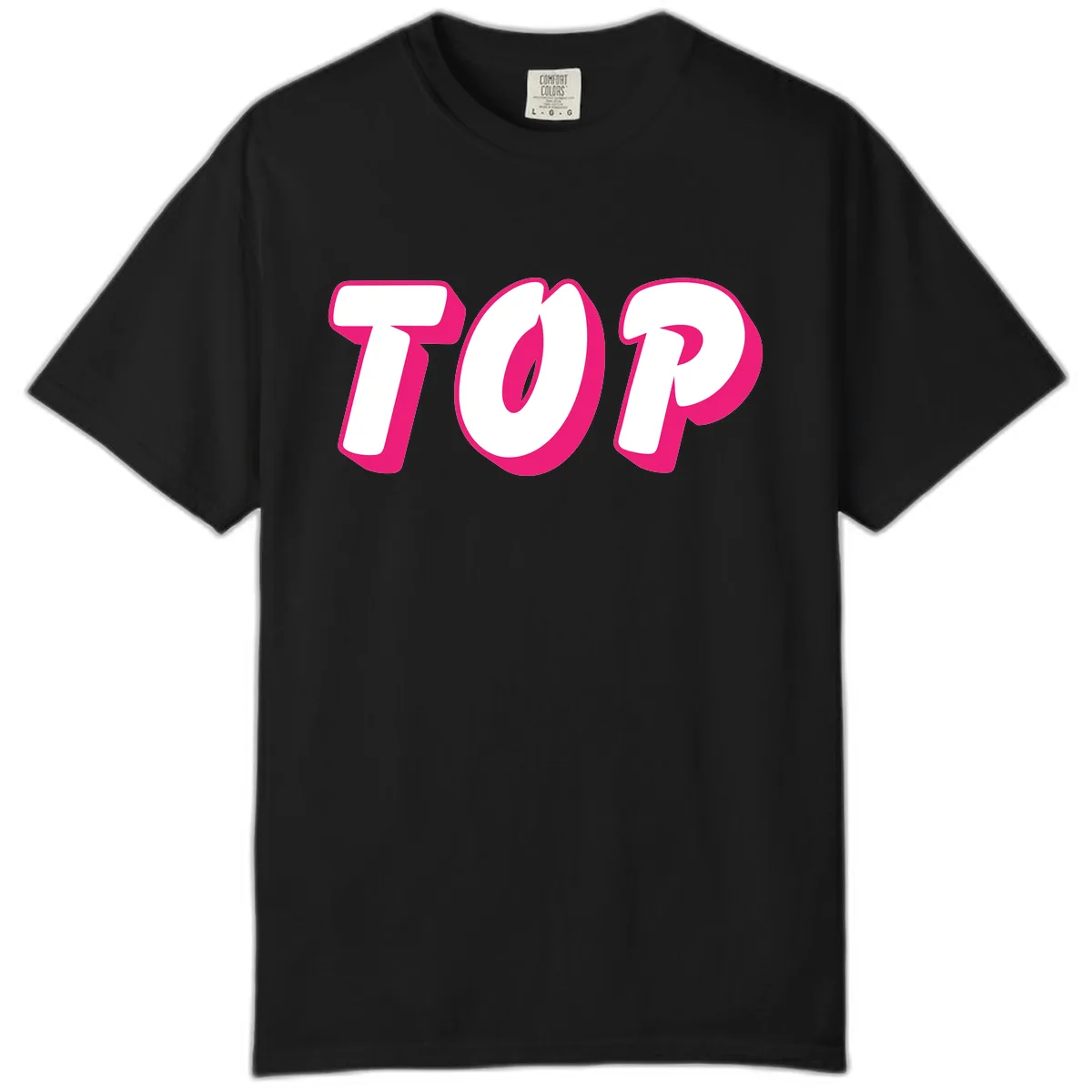 Top Pop Typography Design Comfort Color in Black
