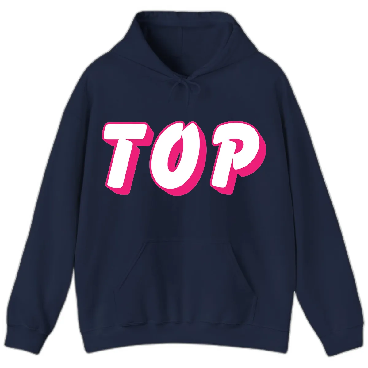 Top Pop Typography Design Hoodie in Navy
