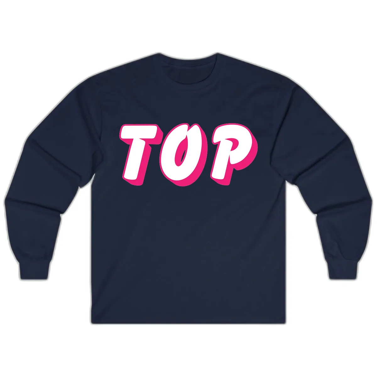 Top Pop Typography Design Long Sleeve in Navy