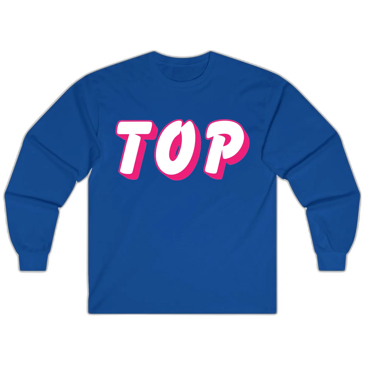 Top Pop Typography Design Long Sleeve in Royal