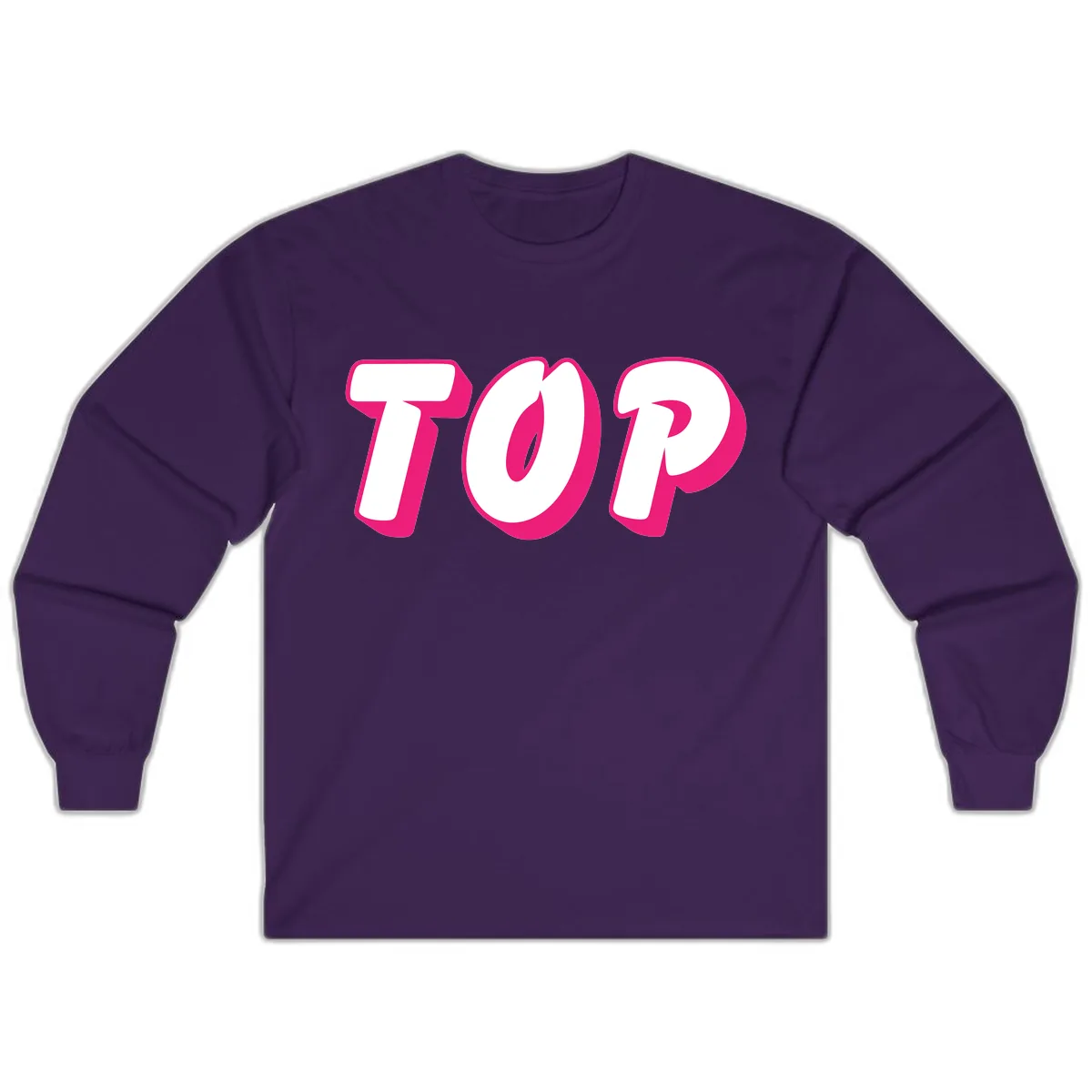 Top Pop Typography Design Long Sleeve in Purple