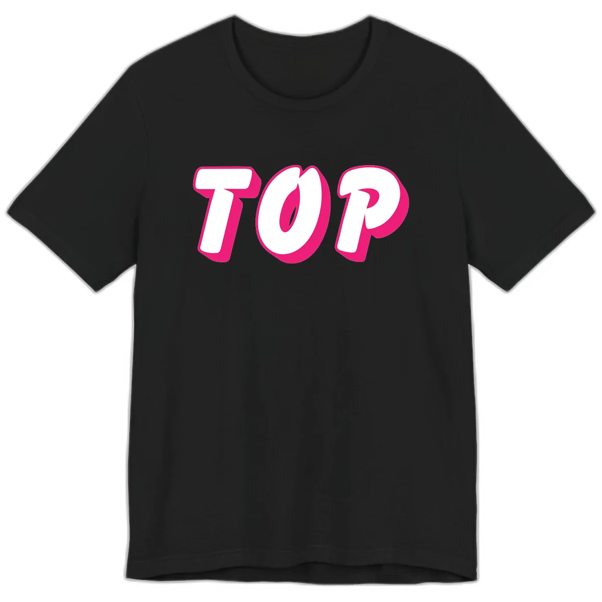 Top Pop Typography Design Premium T-Shirt in Black