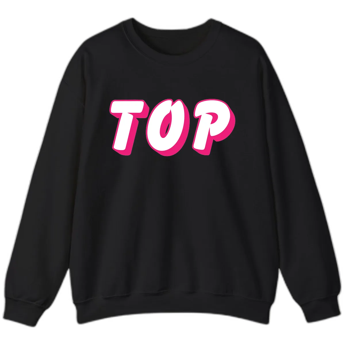Top Pop Typography Design Sweatshirt in Black