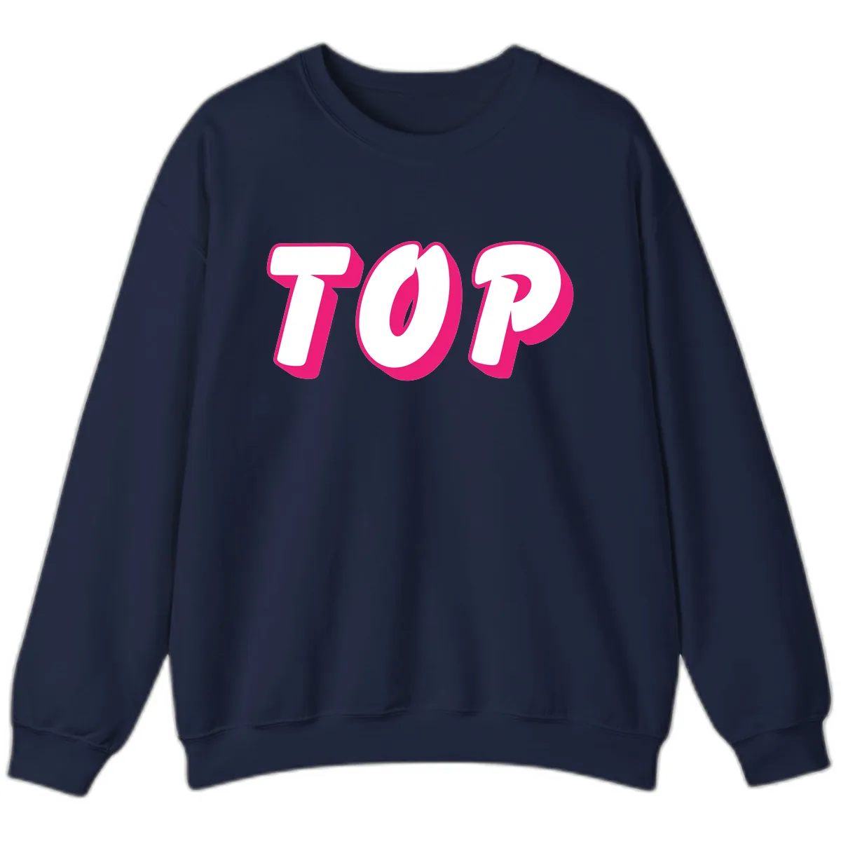 Top Pop Typography Design Sweatshirt in Navy