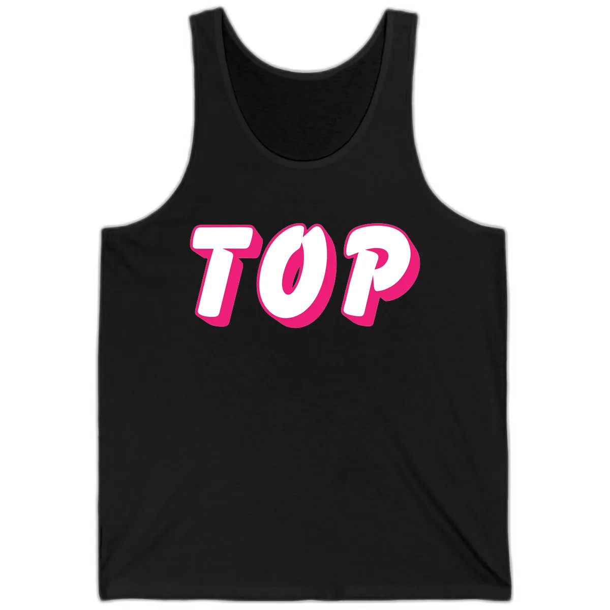 Top Pop Typography Design Tank in Black