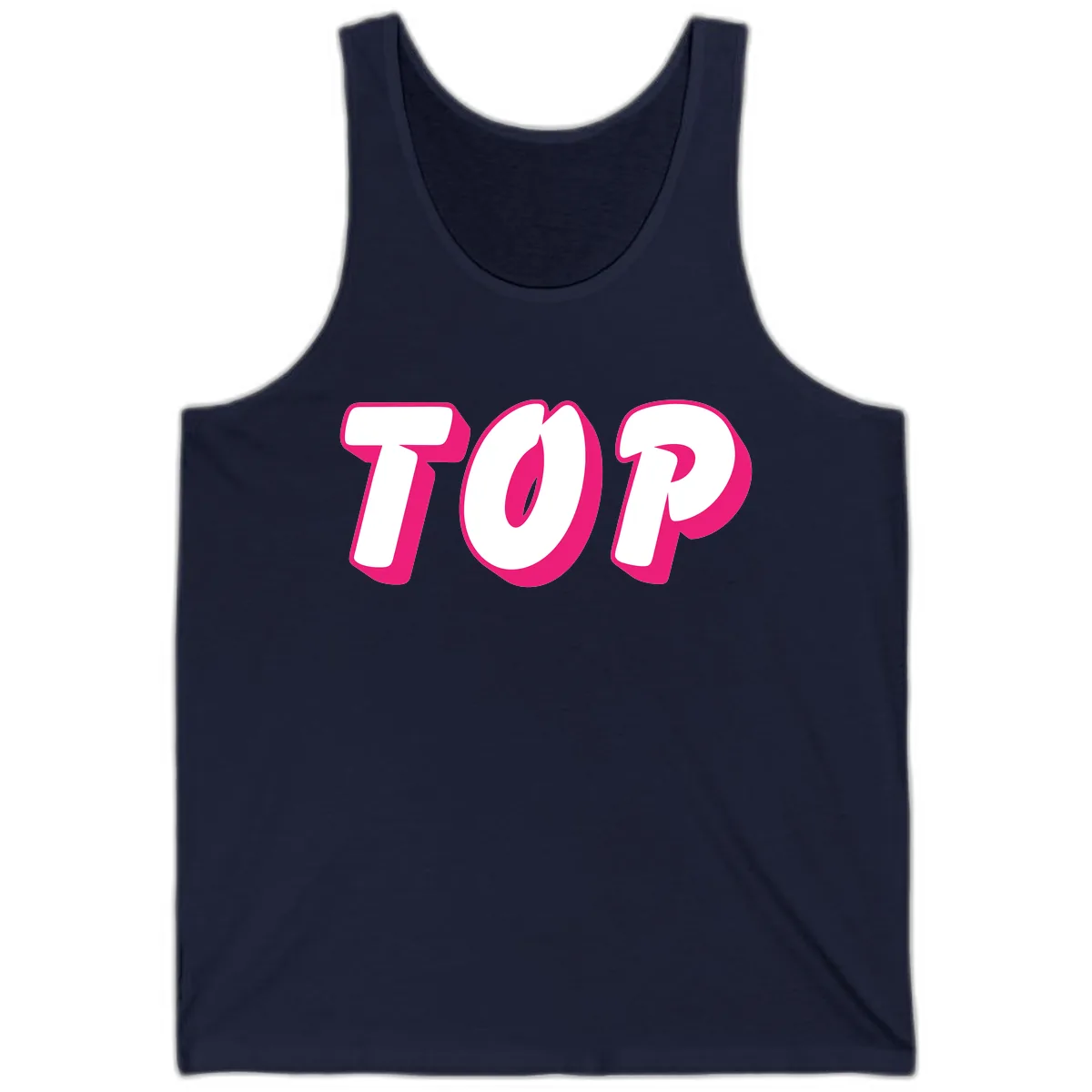 Top Pop Typography Design Tank in Navy