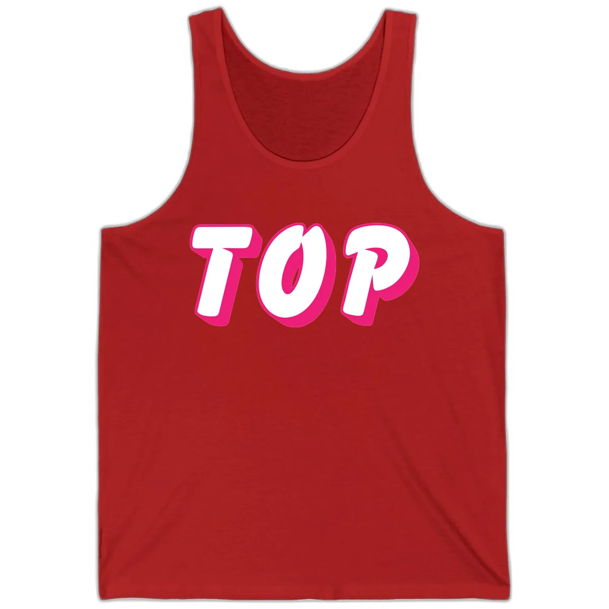 Top Pop Typography Design Tank in Red