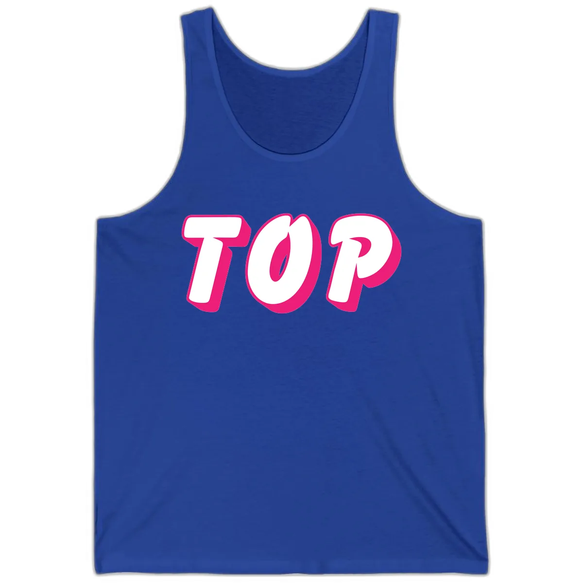Top Pop Typography Design Tank in True Royal