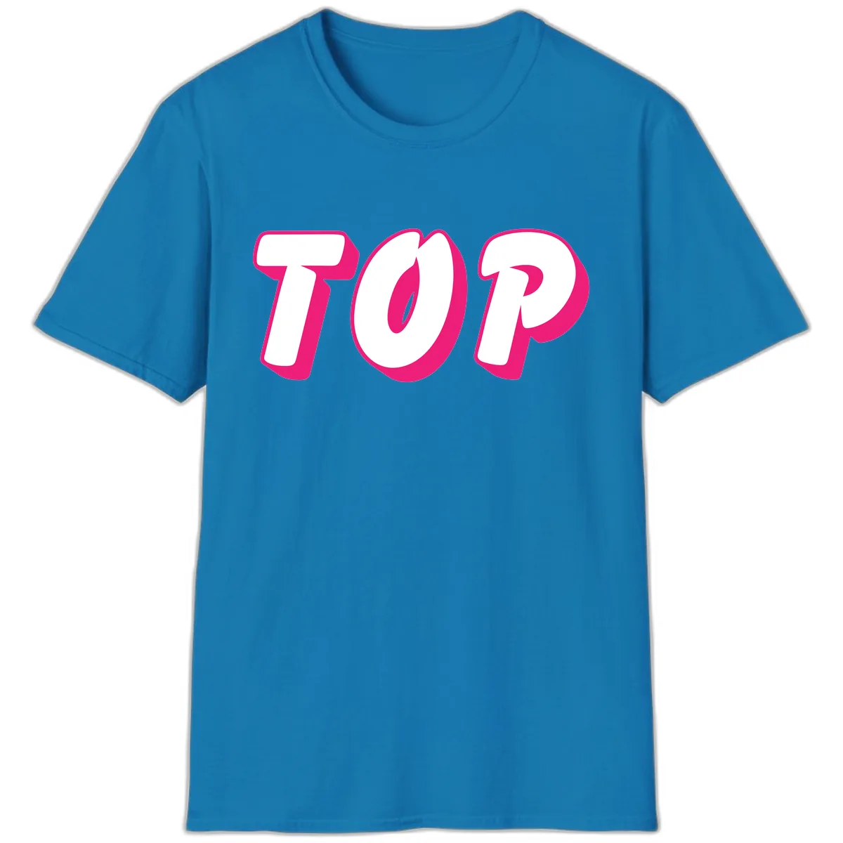 Top Pop Typography Design T-Shirt in Sapphire