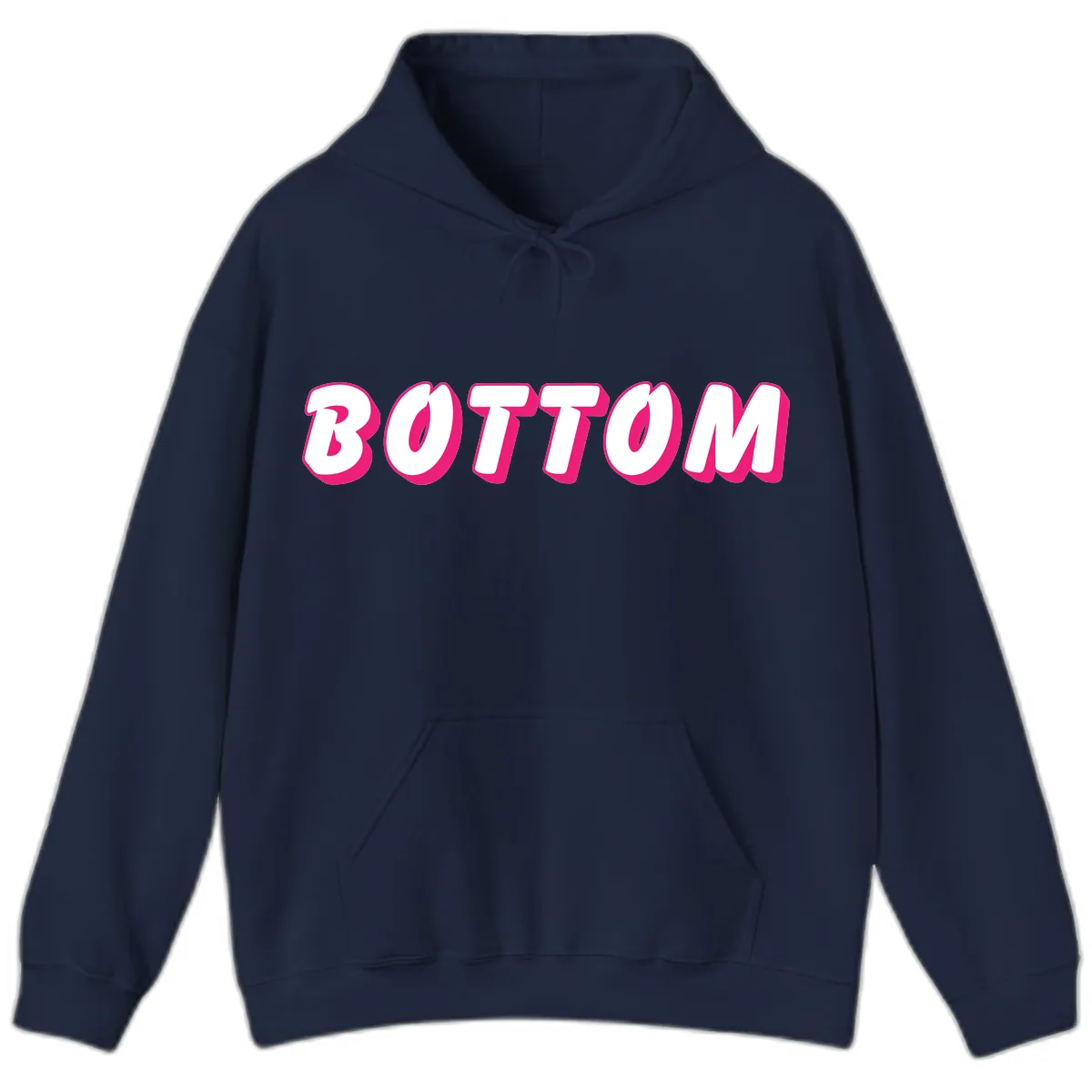 Bottom Bold Typography Design Hoodie in Navy