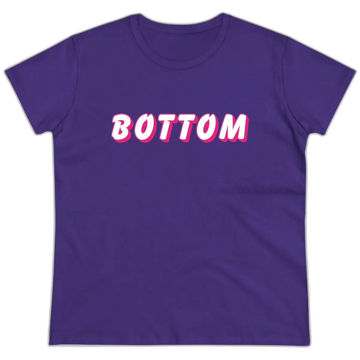 Bottom Bold Typography Design Ladies Tee in Purple