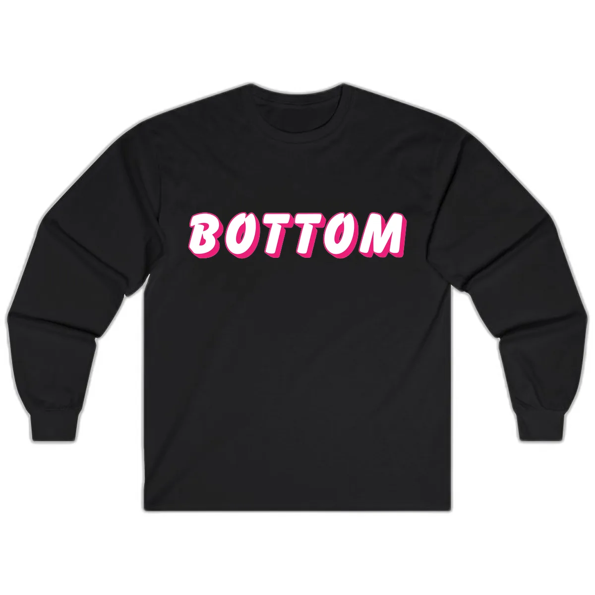 Bottom Bold Typography Design Long Sleeve in Black