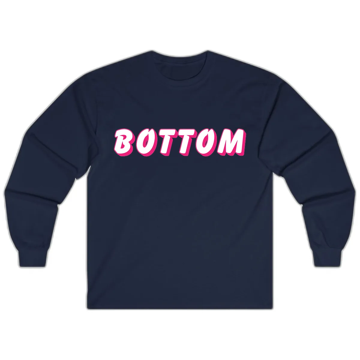 Bottom Bold Typography Design Long Sleeve in Navy