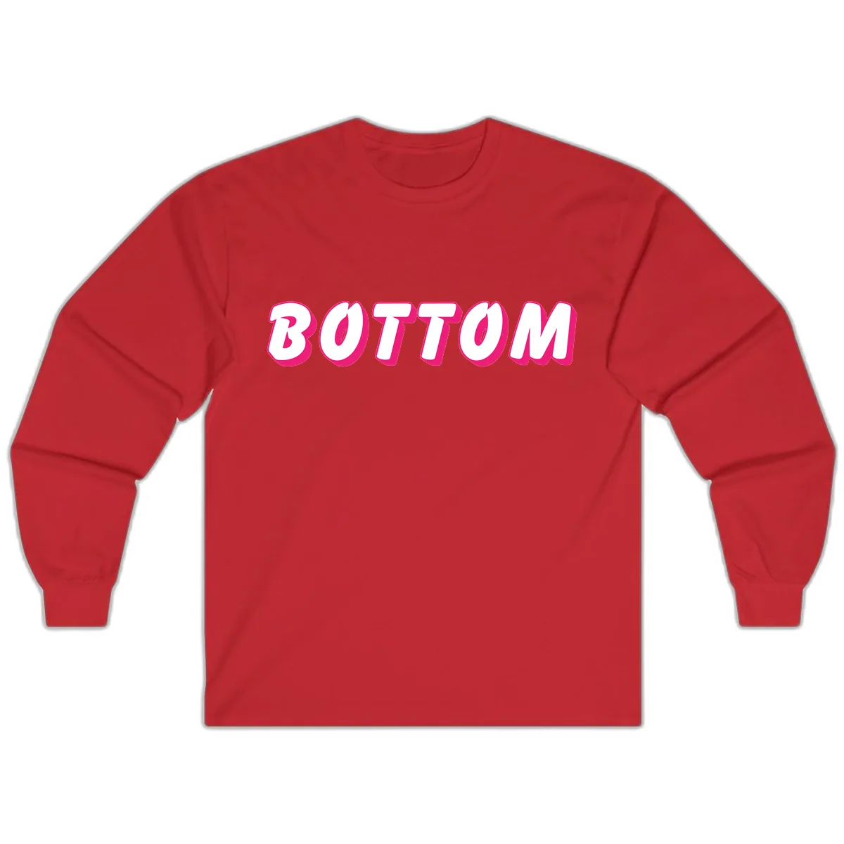Bottom Bold Typography Design Long Sleeve in Red