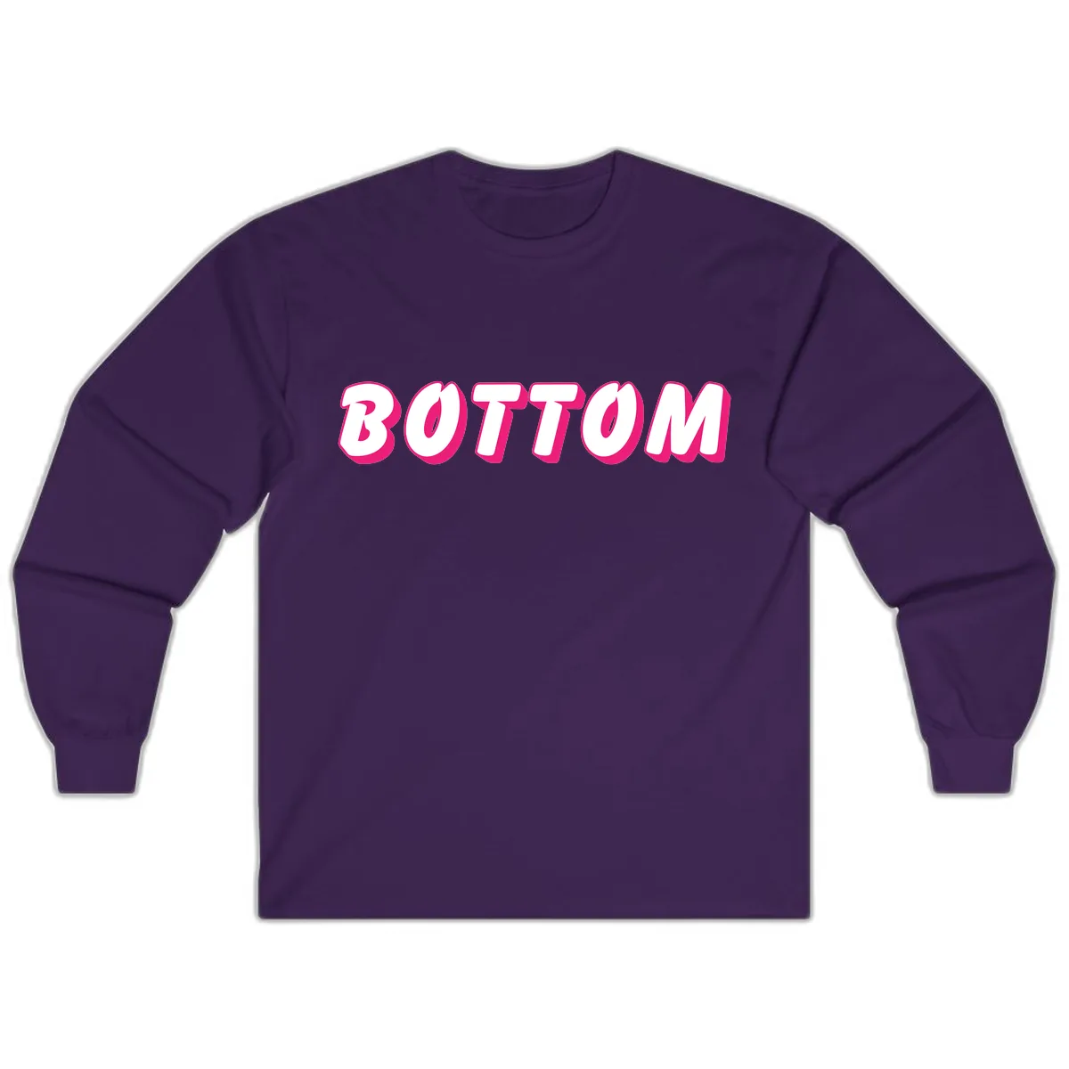 Bottom Bold Typography Design Long Sleeve in Purple
