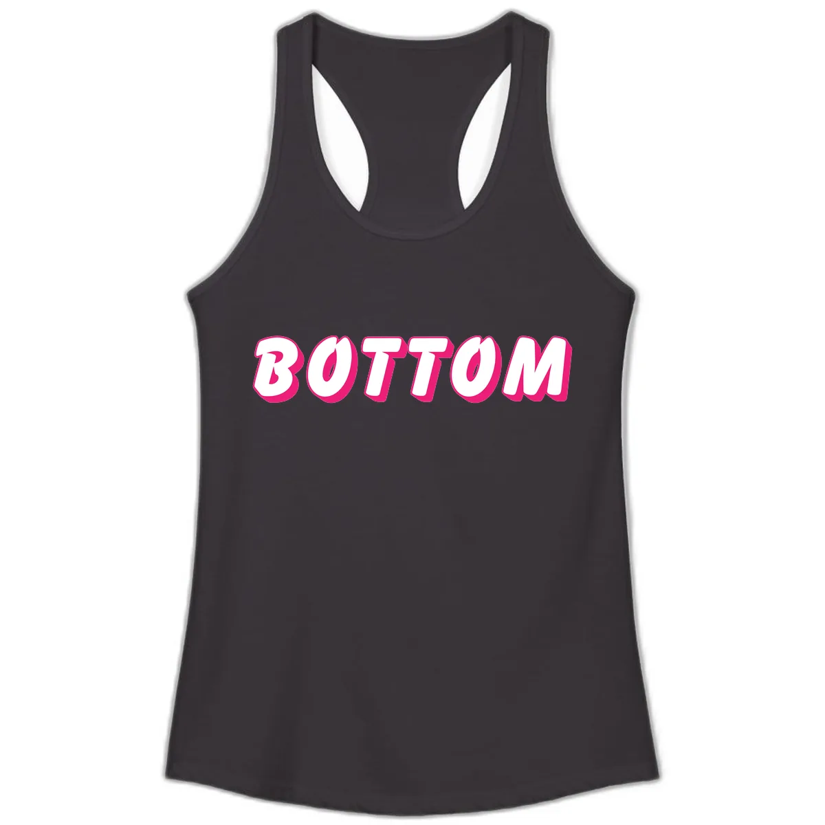 Bottom Bold Typography Design Ladies Tank in Black