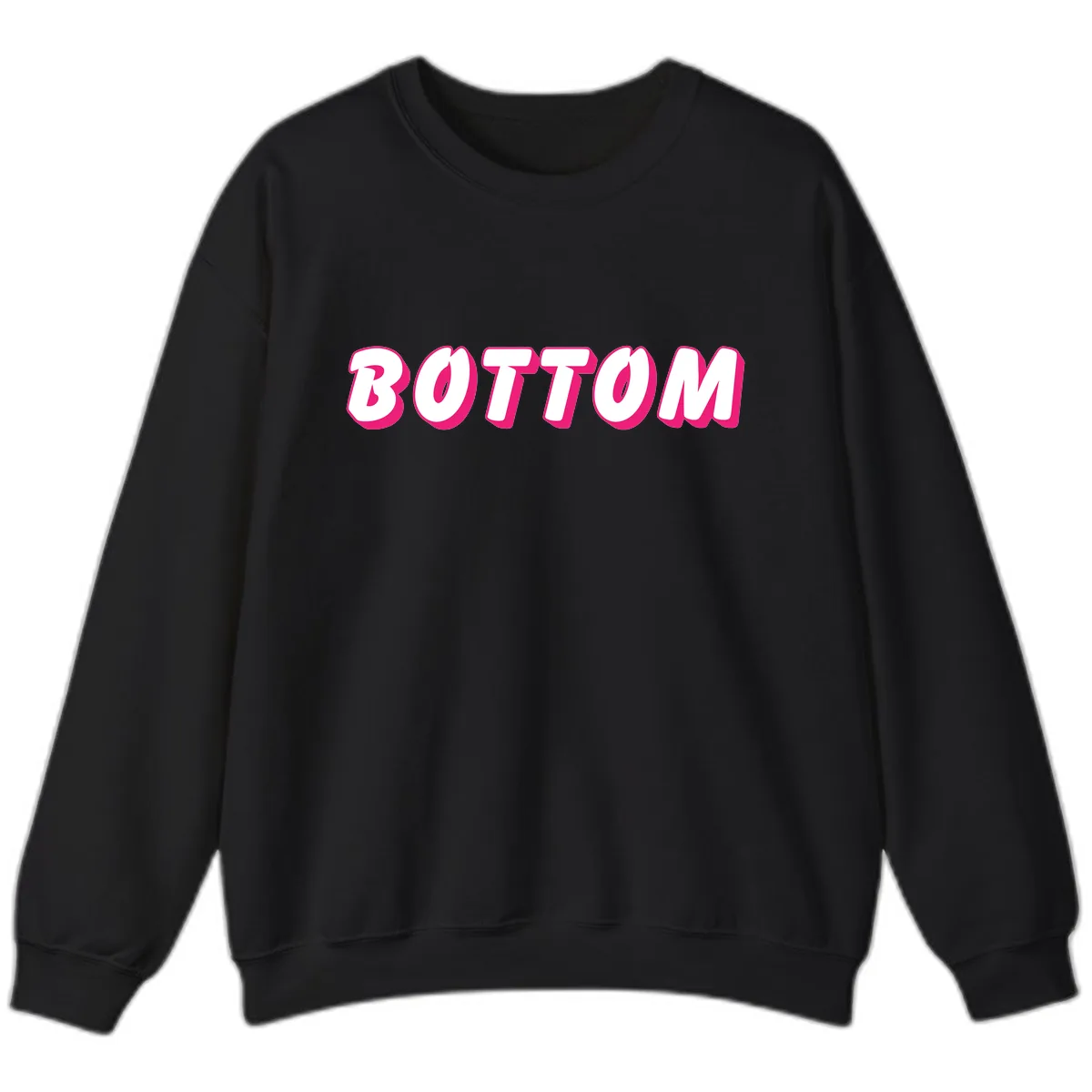 Bottom Bold Typography Design Sweatshirt in Black