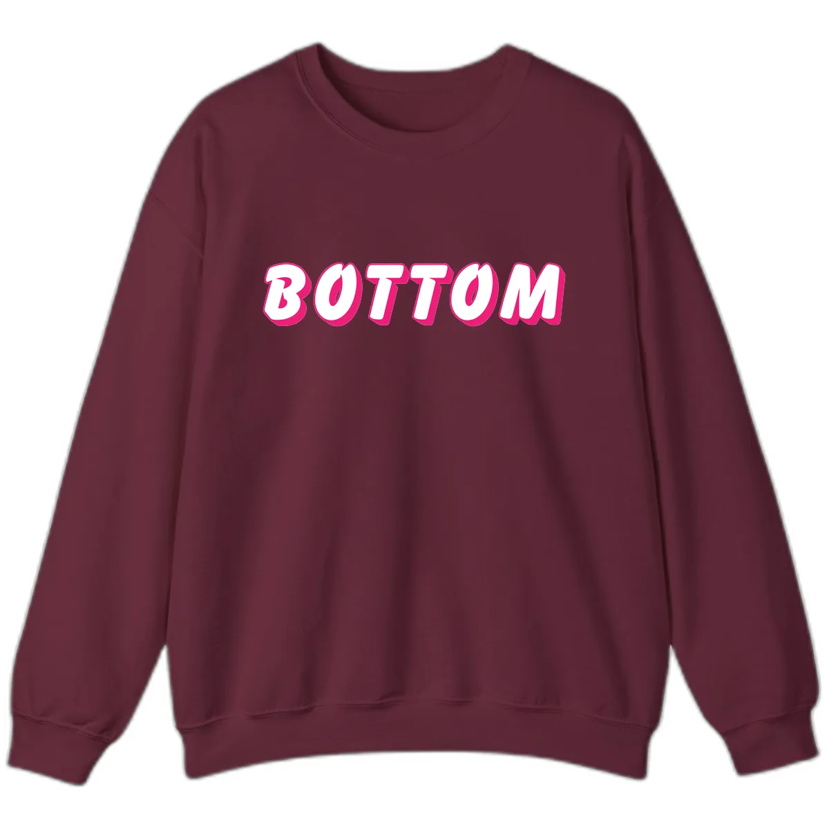 Bottom Bold Typography Design Sweatshirt in Maroon
