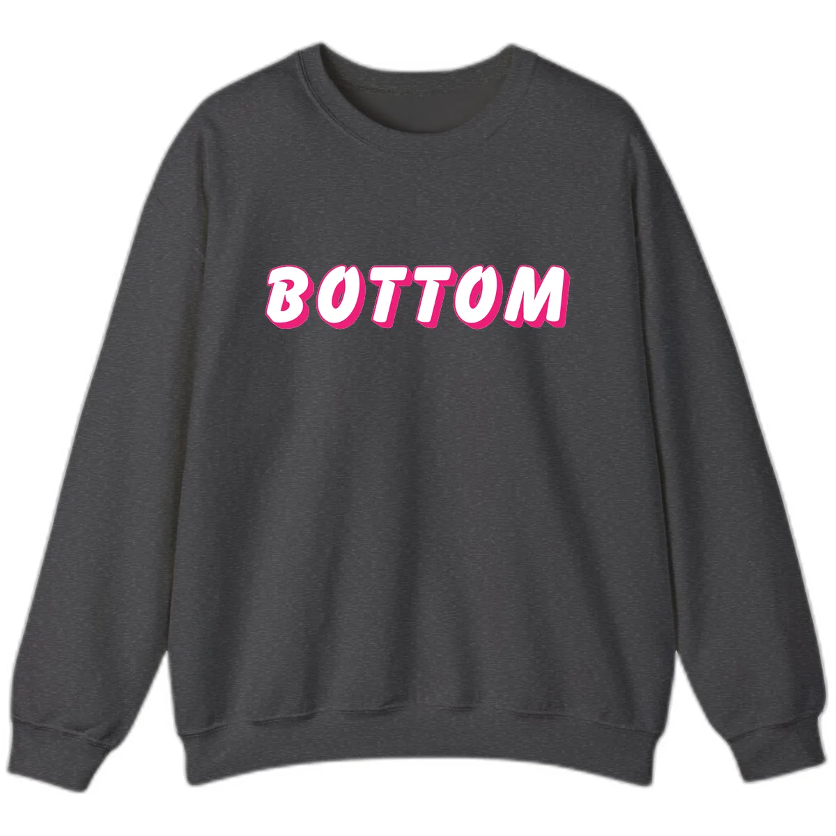 Bottom Bold Typography Design Sweatshirt in Dark Heather