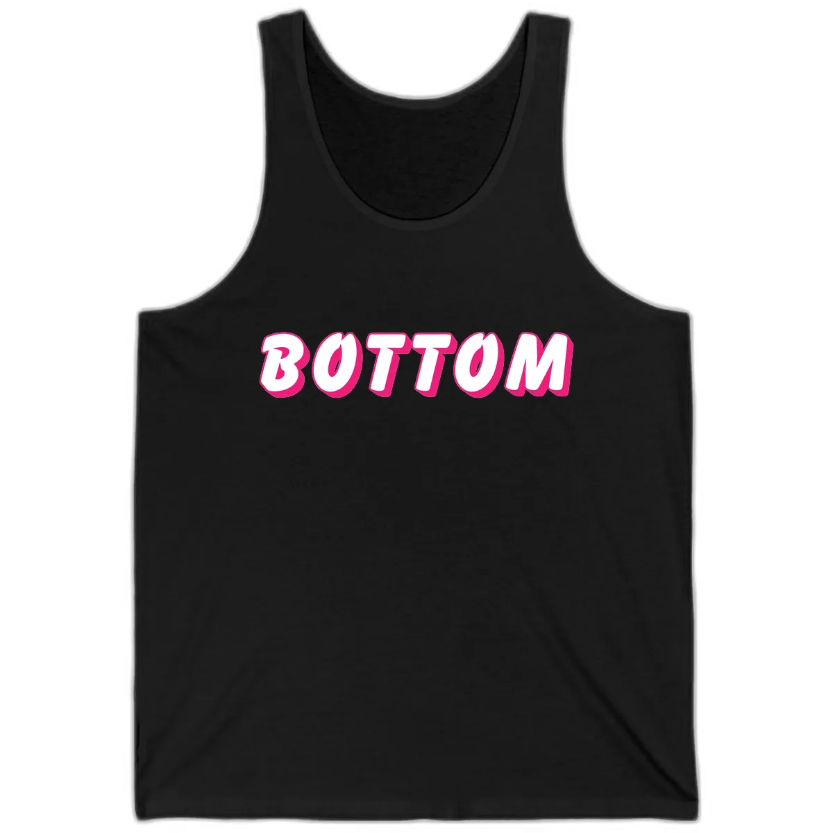 Bottom Bold Typography Design Tank in Black