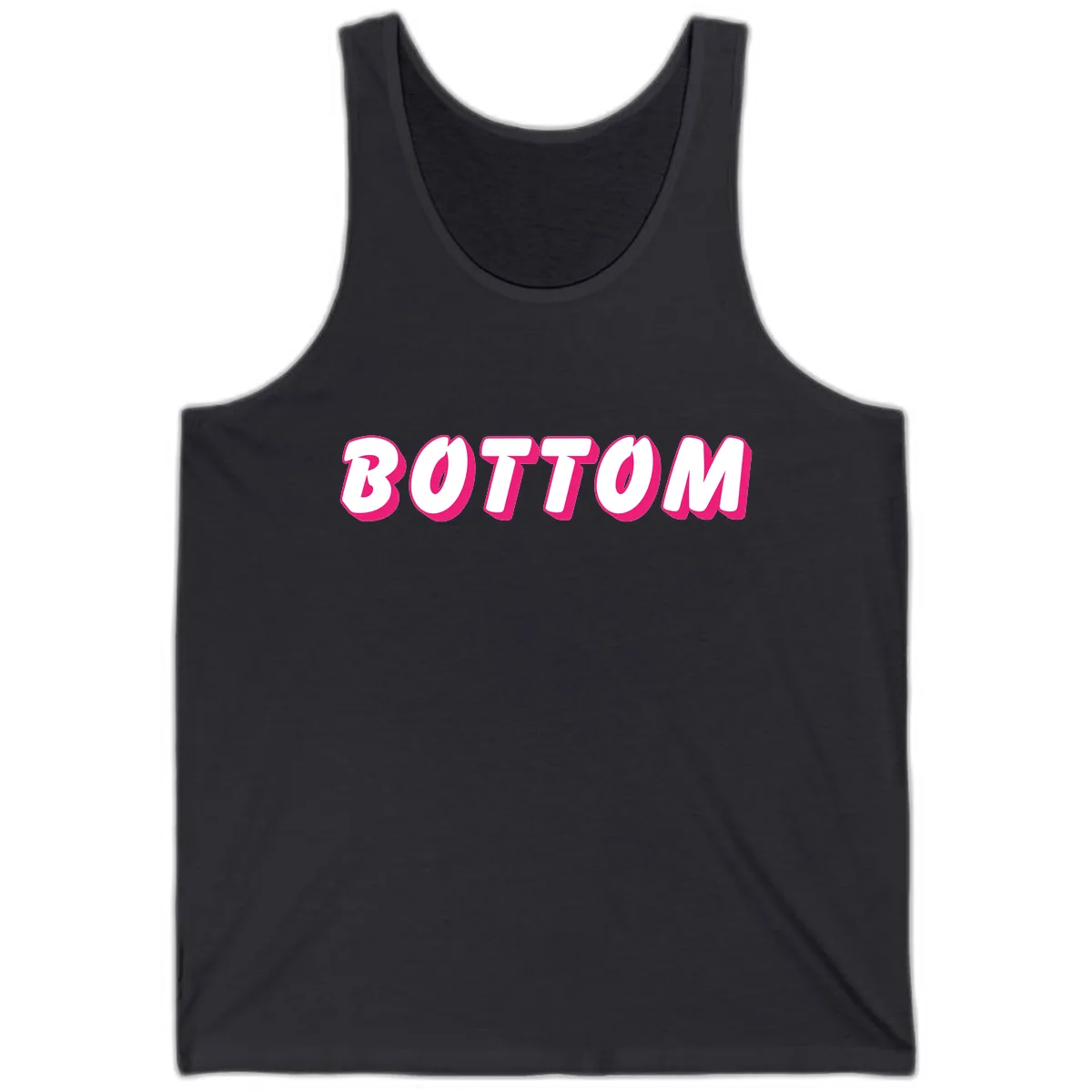Bottom Bold Typography Design Tank in Dark Grey