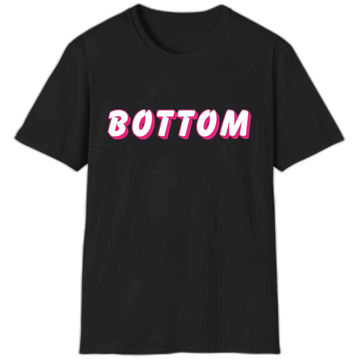 Bottom Bold Typography Design T-Shirt in Black