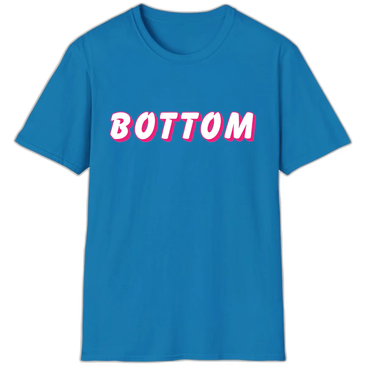 Bottom Bold Typography Design T-Shirt in Sapphire