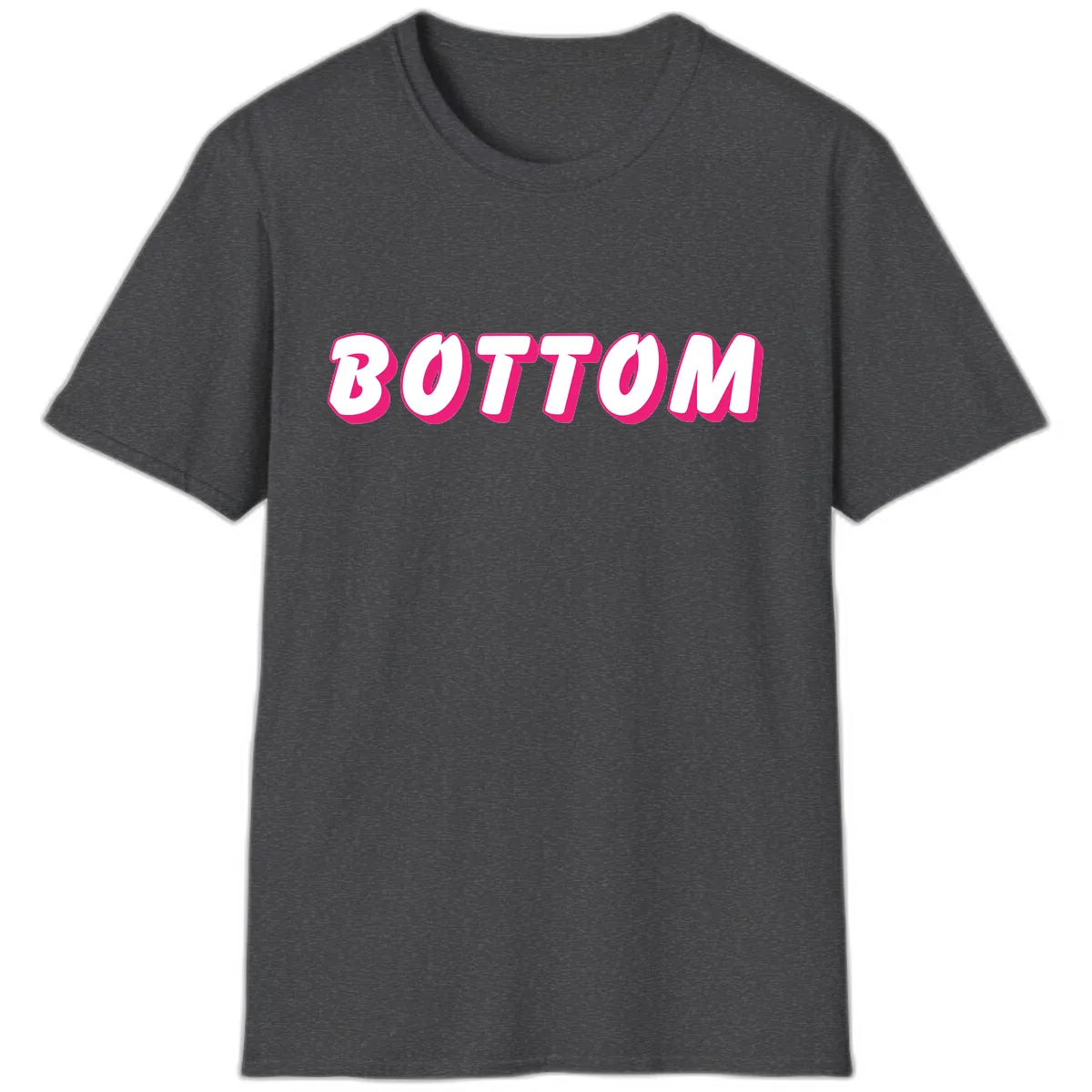 Bottom Bold Typography Design T-Shirt in Dark Heather